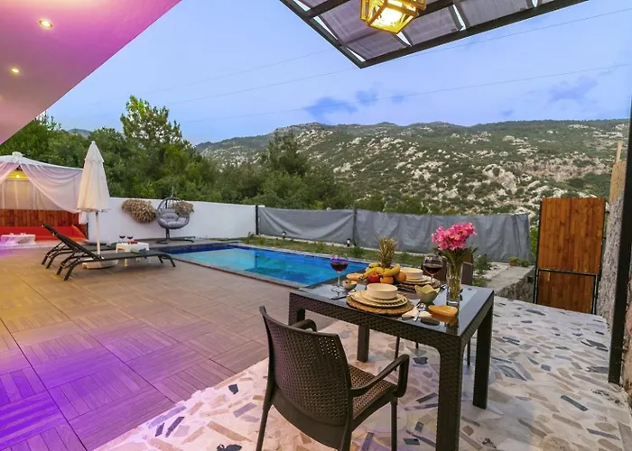 İslamlar 1 Bedroom Secluded With Private Pool Hot Tub * Kalkan